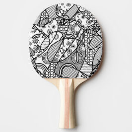 Schwarzes u. weißes Muster-Patchwork 01 Tischtennis Schläger
