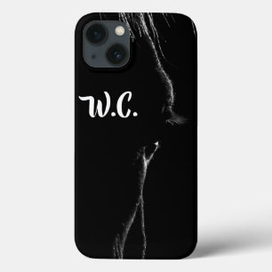 Schwarzes u. weißes PferdeSilhouette iPhone 13 Hülle