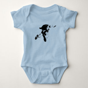 Schwarzes u. weißes Skydiving Baby Strampler