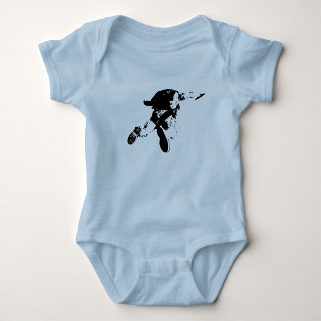 Schwarzes u. weißes Skydiving Baby Strampler (Vorderseite)