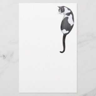 Schwarzes u. weißes Smokings-Katzen-Briefpapier Briefpapier