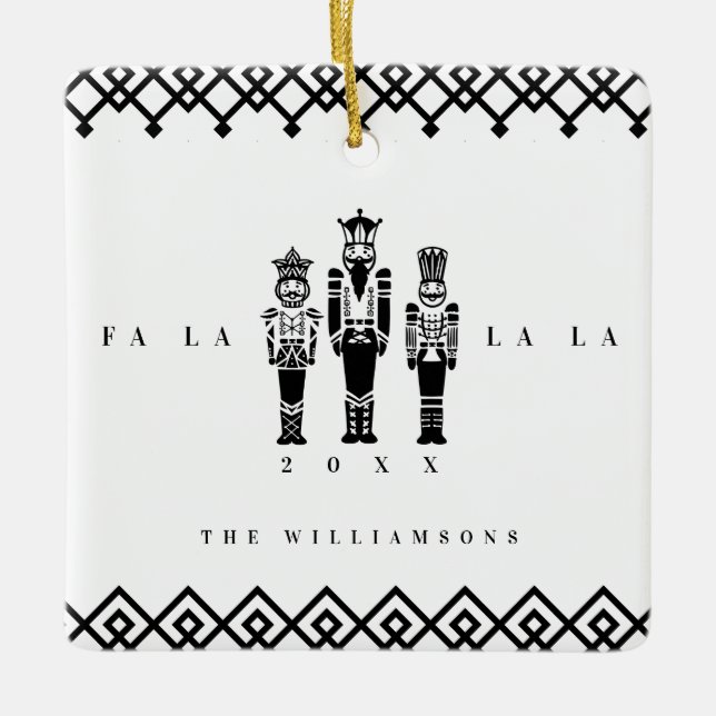 Schwarzes u. weißes Trendy Keramikornament (Vorderseite)