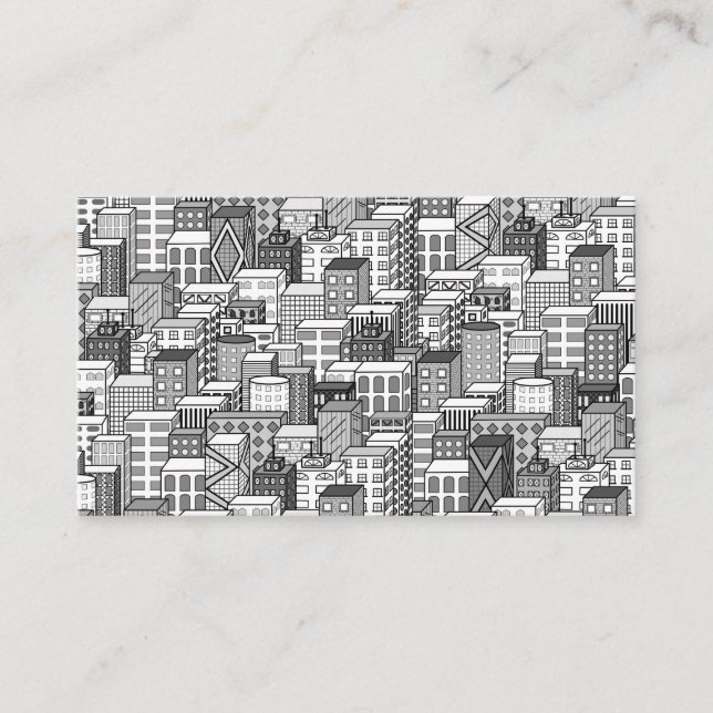 Schwarzes u. weißes vektorStadtbild Visitenkarte (Vorderseite)