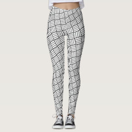 Schwarzes u. weißes winkliges Luken-Muster Leggings