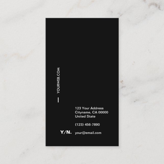 Schwarzes u. WhiteTypography Visitenkarte (Vorderseite)