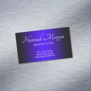Schwarzes Ultramarin Blau Elegantes Ombre Magnetische Visitenkarte