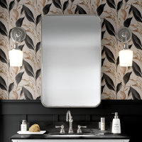 Schwarzes und Beige Botanisches Leaf
