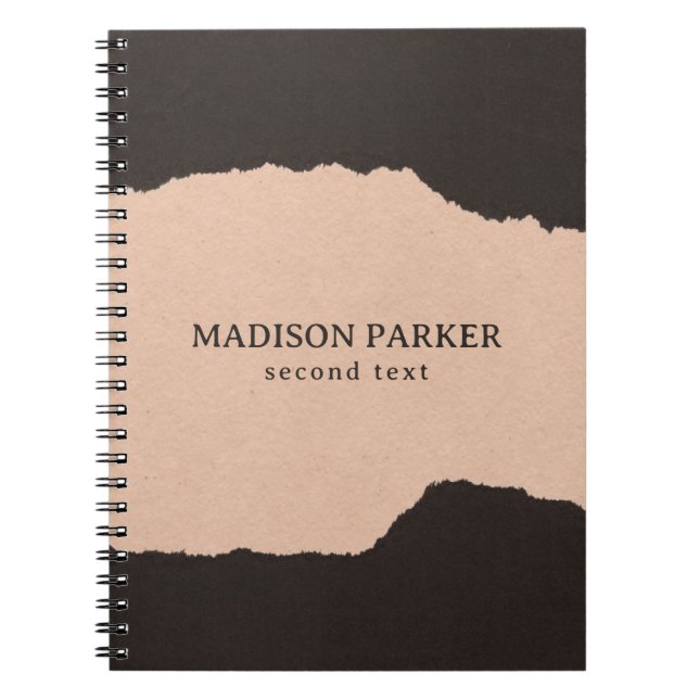 Schwarzes und Beige Notizblock (Vorderseite)