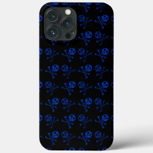 Schwarzes und blaues Cartoon-Schädel-Muster Case-Mate iPhone Hülle
