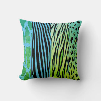 Schwarzes und blaues Tierdruck-Zebra-Streifen-Kiss Kissen