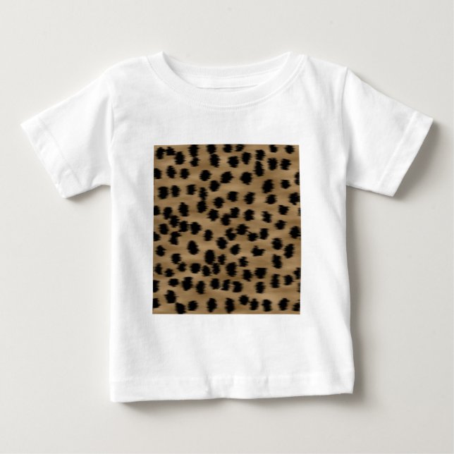 Schwarzes und Brown-Gepard-Druck-Muster Baby T-shirt (Vorderseite)