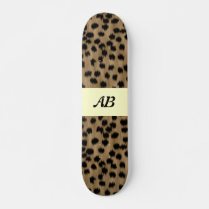 Schwarzes und Brown-Gepard-Druck-Muster Skateboard