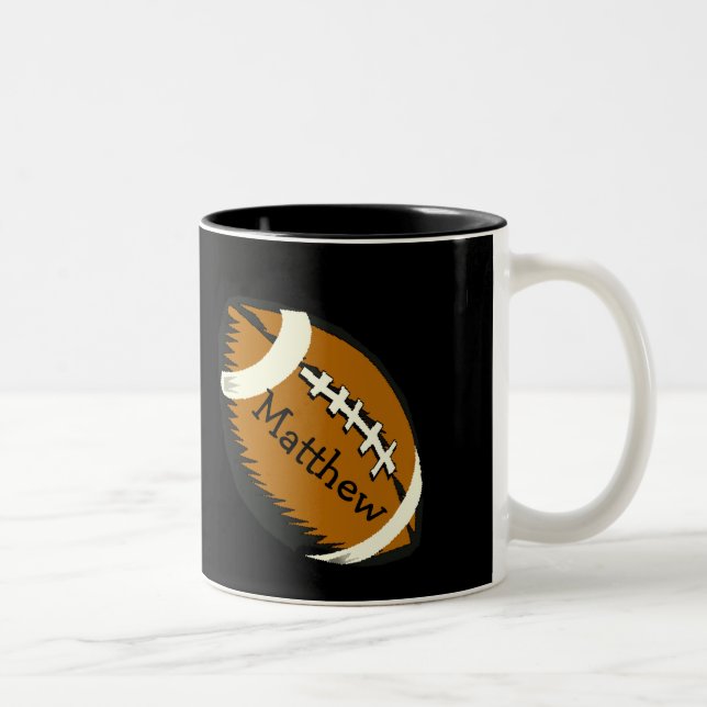 Schwarzes und Brown-Sport-Fußball-Tasse Zweifarbige Tasse (Rechts)