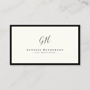 Schwarzes und Elfenbeinernes Luxus-Monogramm   Chi Visitenkarte