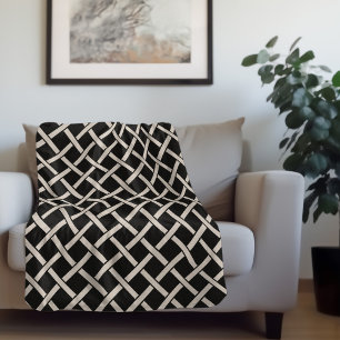 Schwarzes und Elfenbeingitter Modernes Bauernhau Sherpadecke