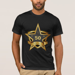 Schwarzes und Gold50. Geburtstags-Stern T-Shirt