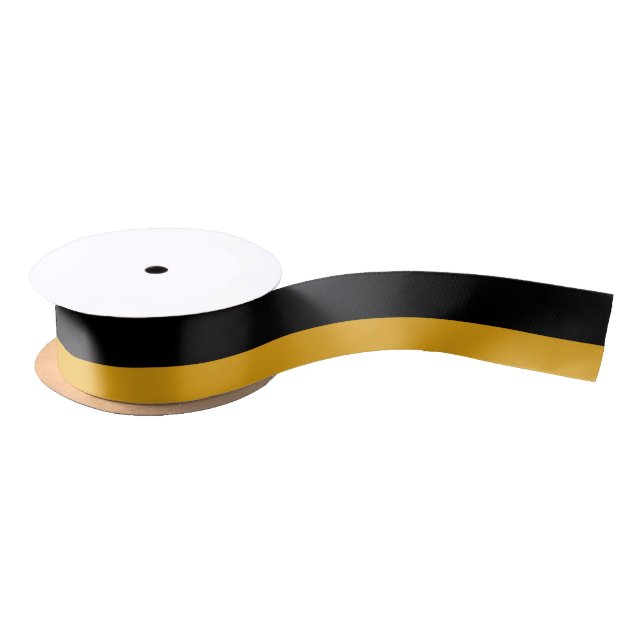 Schwarzes und Gold 1,5" weit Satin-Band Satinband (Spule)