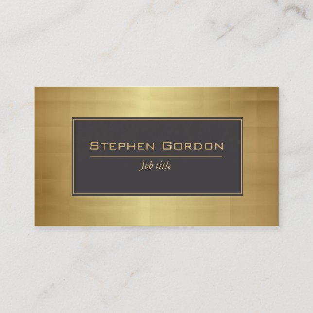 Schwarzes und Gold elegant Visitenkarte (Vorderseite)
