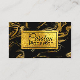 Schwarzes und Gold gemarmorte Visitenkarte
