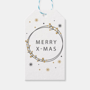 Schwarzes und Goldelegantes Weihnachten Geschenkanhänger