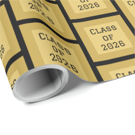 Schwarzes und goldenes Abschluss-Verpackungspapier Geschenkpapier