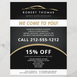 Schwarzes und goldenes Auto im Detail, Auto Wash F Flyer