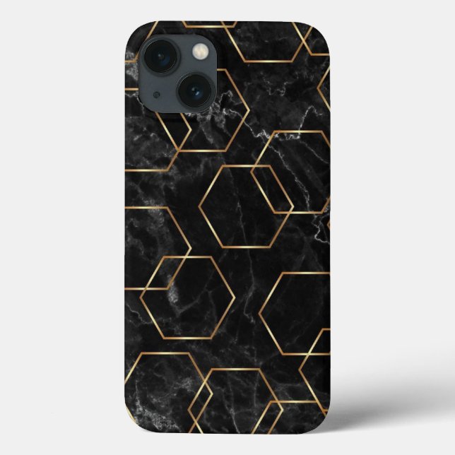 Schwarzes und goldenes Case-Mate iPhone Case (Rückseite)