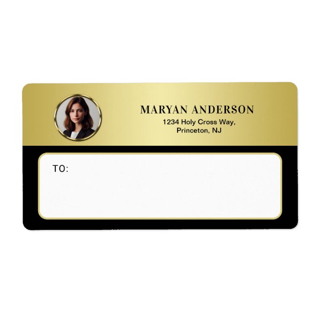 Schwarzes und goldenes Design, Logo oder Foto im g (Vorne)