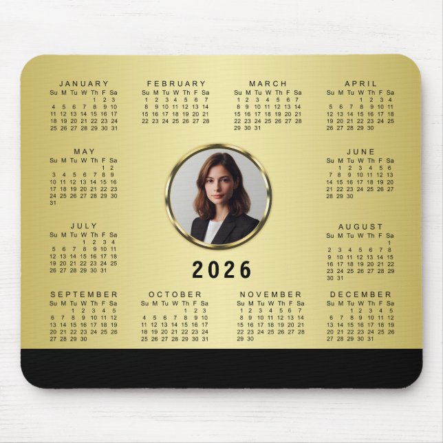 Schwarzes und goldenes Design, Logo oder Foto im g Mousepad (Vorne)
