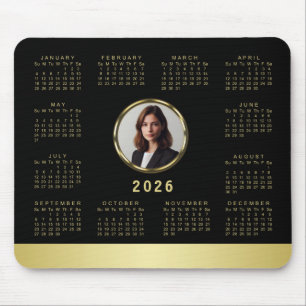 Schwarzes und goldenes Design, Logo oder Foto im g Mousepad