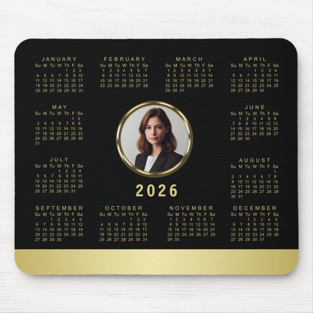 Schwarzes und goldenes Design, Logo oder Foto im g Mousepad (Vorne)