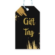 Schwarzes und goldenes Geschenk-Tag