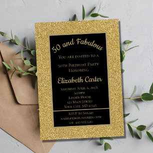 Schwarzes und goldenes Glitter 50. und fantastisch