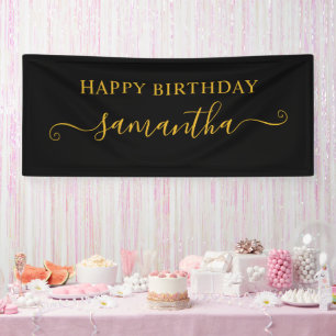 Schwarzes und goldenes Glückwunsch zum Geburtstag  Banner