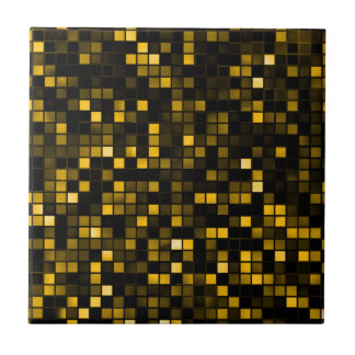 Schwarzes und goldenes 'Meteoritenschauer'-Quadrat Fliese