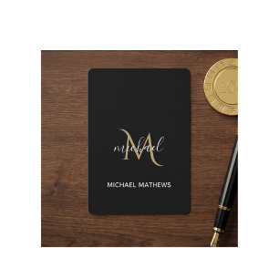 Schwarzes und goldenes Monogramm Eleganter Luxus Spielkarten