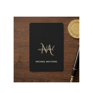 Schwarzes und goldenes Monogramm Eleganter Luxus Spielkarten