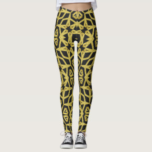 Schwarzes und goldenes Muster - Leggings, die mit  Leggings