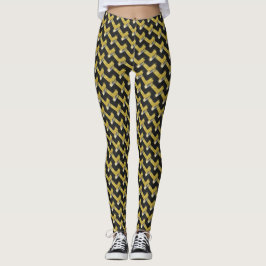 Schwarzes und goldenes Muster - Leggings mit Uniqu