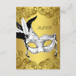 Schwarzes und goldenes Party-UAWG RSVP Karte