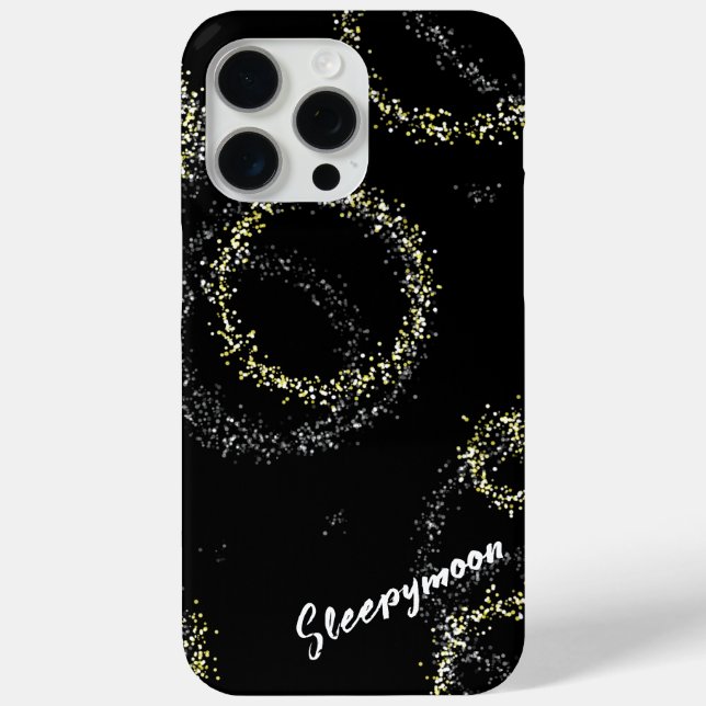 Schwarzes und goldenes Schimmern Case-Mate iPhone Hülle (Rückseite)