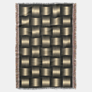 Schwarzes und goldenes Schlingengeflecht Decke