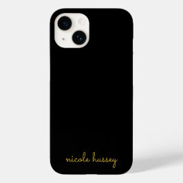 Schwarzes und goldenes Skript  | Stylisches modern Case-Mate iPhone 14 Hülle