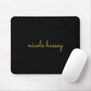 Schwarzes und goldenes Skript Stylisches modern Mousepad