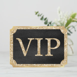 Schwarzes und goldenes VIP-Event-Ticket Einladung