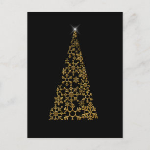 Schwarzes und goldenes zeitgenössisches Weihnachte Feiertagspostkarte