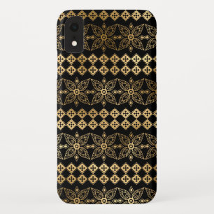 Schwarzes und Goldfolie Boho BlumenMandala-Muster Case-Mate iPhone Hülle