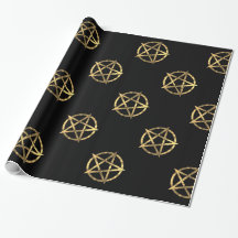 Schwarzes und Goldhexen Pentagram