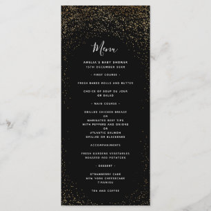 Schwarzes und GoldImitat-Folien-Menü Menükarte