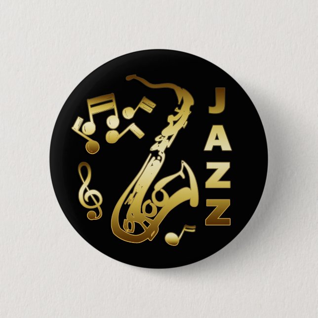 SCHWARZES UND GOLDjazz Button (Vorderseite)